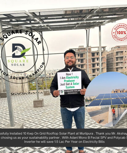 Sucessfully Installed 10 Kwp On Grid Rooftop Solar Plant at Murl